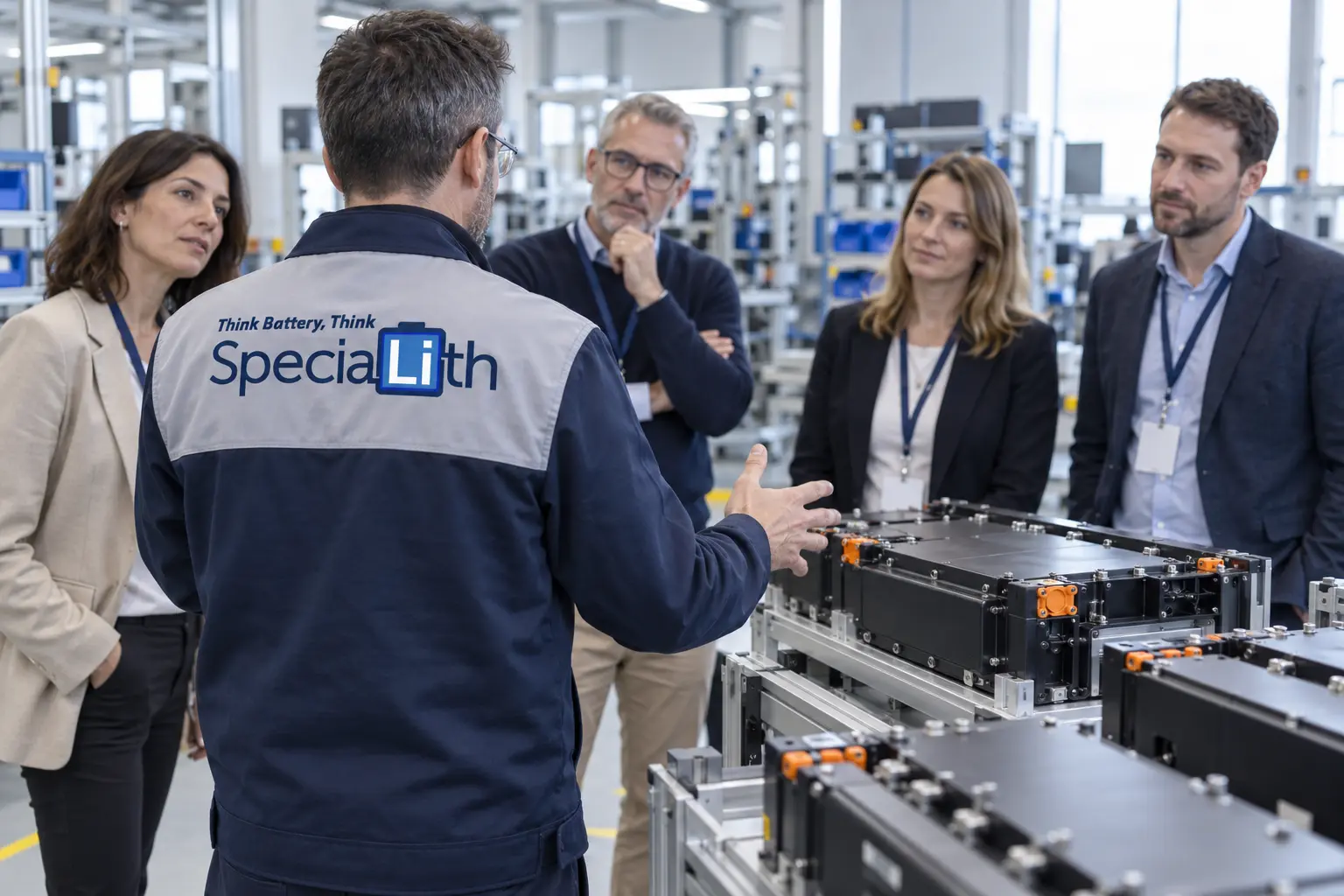 Gruppo di partecipanti in visita alla linea di produzione Specialith